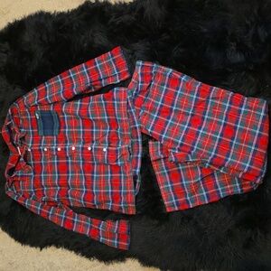 Vineyard Vines Red and Blue Plaid  Pajama Set